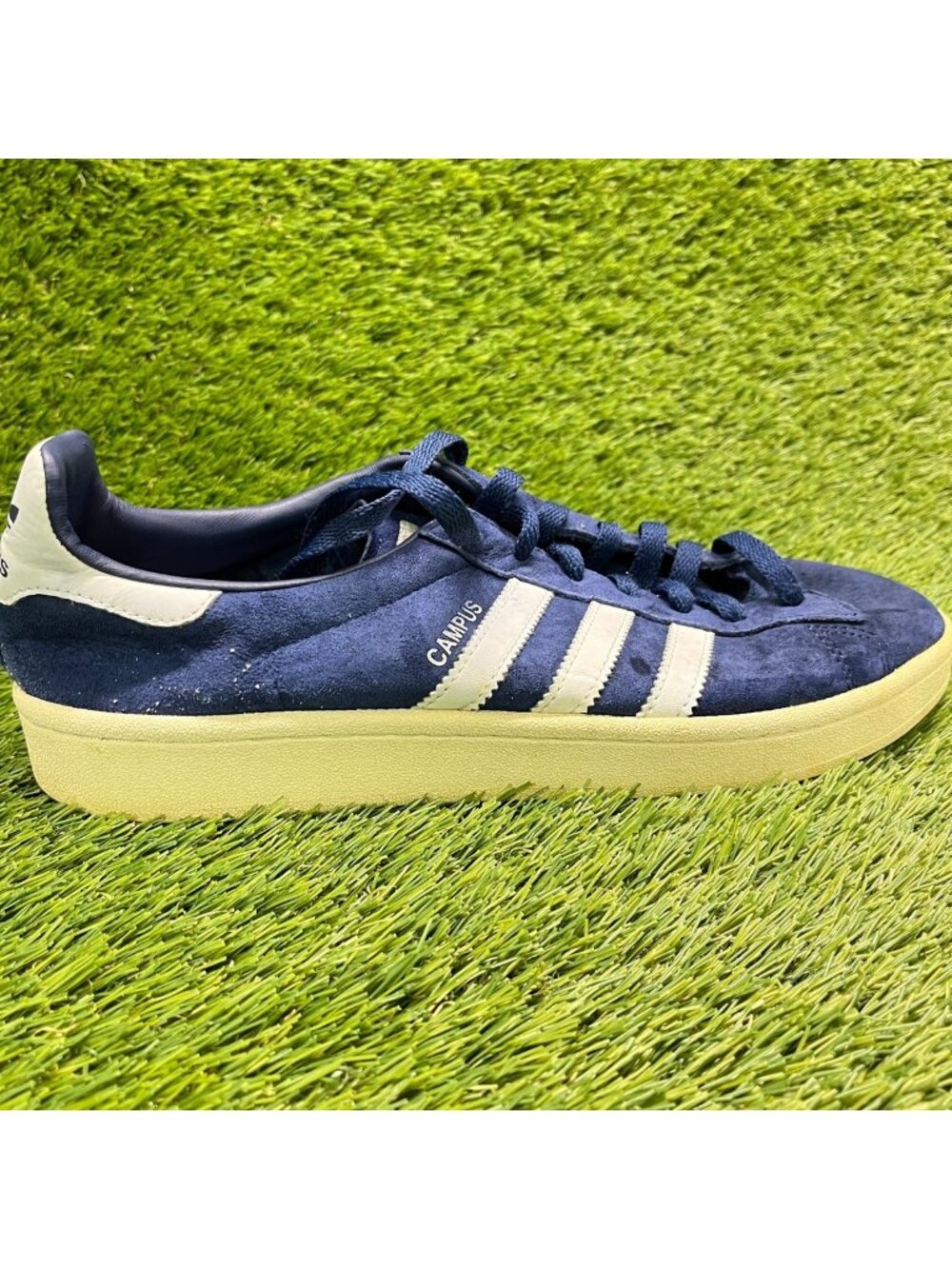 Adidas Campus Mens Size 10 Blue White Athletic Suede Walking Shoes Sneakers